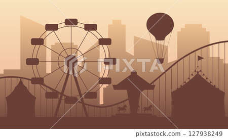 amusement park silhouette 127938249