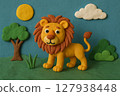 Clay animation style lion 127938448