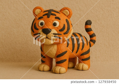 Clay animation style tiger 127938450
