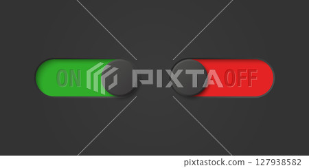 Vector Black Toggle Switch Set. Realistic Toggle Switch. On Off Button, Modern Toggle Switch for User Interface, App, Web, Settings, Technology. UI Element, Control Panel 127938582