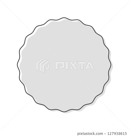 Simple and stylish silver/gray emblem-like shape - frame and decoration line icon material 127938615