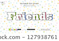 Text effect with colorful shadow design on white lettering. Editable graphic style template. 127938761
