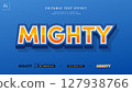 3D and heavy design text effect. Editable graphic style template. 127938766