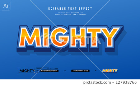 3D and heavy design text effect. Editable graphic style template. 127938766