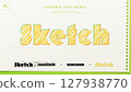 Text effect with a marker pen fill design. Editable graphic style template 127938770