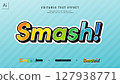 Colorful design text effect with shadow transition. Editable graphic style template. 127938771