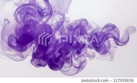 Purple smoke cloud fog dust isolated on transparent background. Colorful smoke smog misty fog steam explosion special effect. Smoke texture for Compositing, covering, overlay, design elements, 127939036