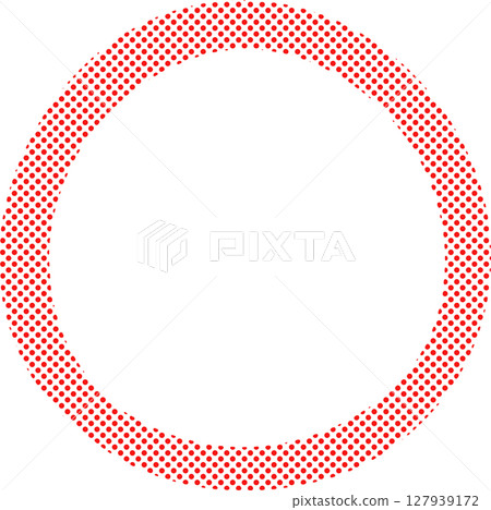 手繪紅點圓圈插畫 127939172