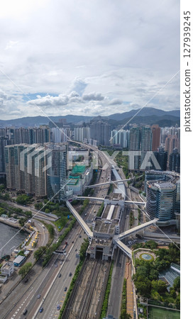 June 29 2025 High Rises and Elevated Roadways Featuring Rail Track 127939245