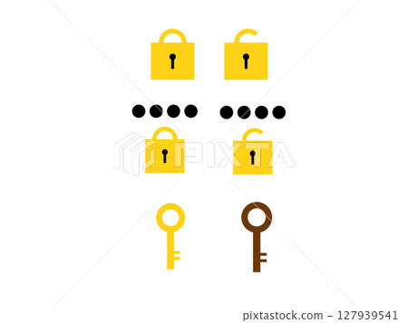 鑰匙和鎖圖示插圖 鑰匙和鎖圖示插圖 127939541