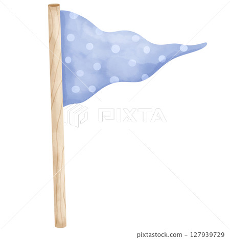 Hand drawn watercolor birthday party flag 127939729