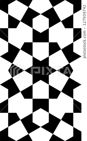 Seamless geometric ornament based on traditional islamic art. Black and white. 127939742