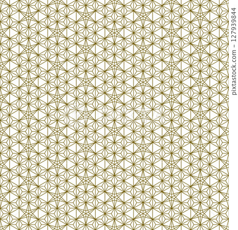 Seamless traditional Japanese ornament Kumiko.Golden color lines. 127939844