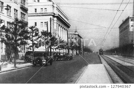 Old photo, 1932, Otemachi Street, Tokyo 127940367