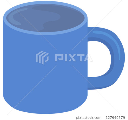 藍色馬克杯插畫向量素材 藍色馬克杯插畫向量素材 127940379