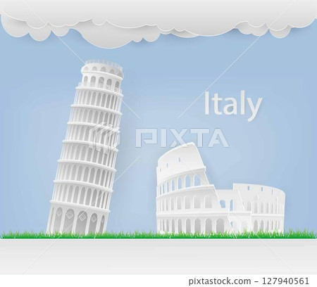 Pisa tower monument, building in the city, the famous Leaning tower of Pisa, paper cutting art, beautiful background images, colosseum Pisa tower monument, building in the city, the famous Leaning tower of Pisa, paper cutting art, beautiful background images, colosseum 127940561