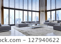 High floor room with large windows 127940622