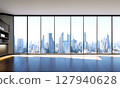 High floor room with large windows 127940628