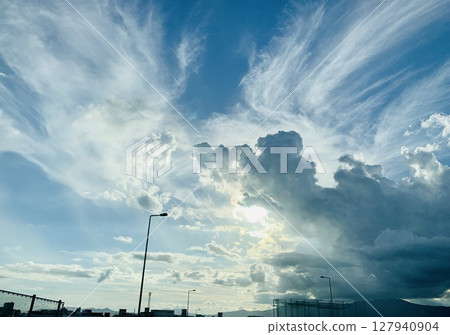 Cloud spreading in the blue sky Cloud spreading in the blue sky 127940904