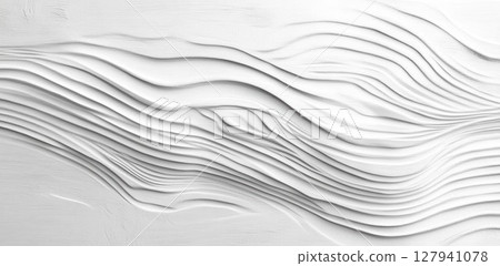 White Abstract Waves Flow Smoothly, Creating a Calm Minimalist Design with Texture and Light. White Abstract Waves Flow Smoothly, Creating a Calm Minimalist Design with Texture and Light. 127941078