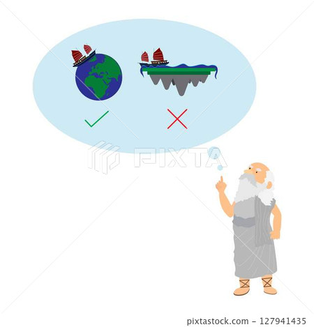 illustration of physics, Aristotle was among the first to recognize the fact of our planet being a round sphere, The world is round and the world is flat, The Shape of the Earth 127941435