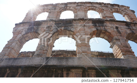 Roman Arena in Piazza Bra, Verona, Italy. 127941754