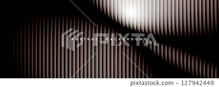Dark elegant glowing ribbed abstract background 127942449