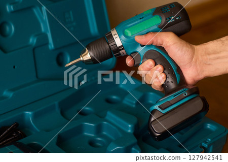 Cordless Drill Set, complete with a Charger and Battery, packaged in a versatile Tool Case Cordless Drill Set, complete with a Charger and Battery, packaged in a versatile Tool Case 127942541
