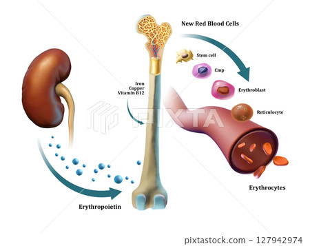 Red blood cells formation 127942974