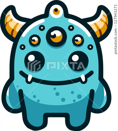 A horned monster with cute eyes 127943271
