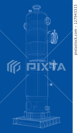 Industrial tank. Vector rendering of 3d 127943315