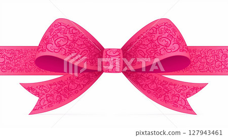 Decorative Pink Bow with Intricate Pattern for Breast Cancer Awareness 127943461
