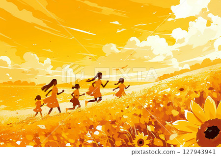 Soft, billowy clouds float against a clear, blue sky, their edges gently lit by sunlight, offering a calm, serene view of nature beauty 127943941