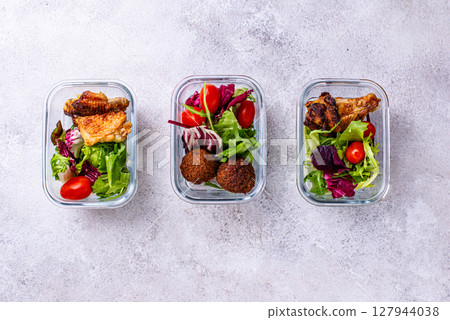 Meal prep concept. Healthy food in container. 127944038