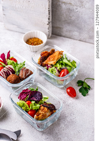 Meal prep concept. Healthy food in container. 127944089