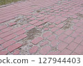 Broken Walkway Represents Urban Decline 127944403