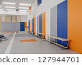 Modern school gym interior 127944701
