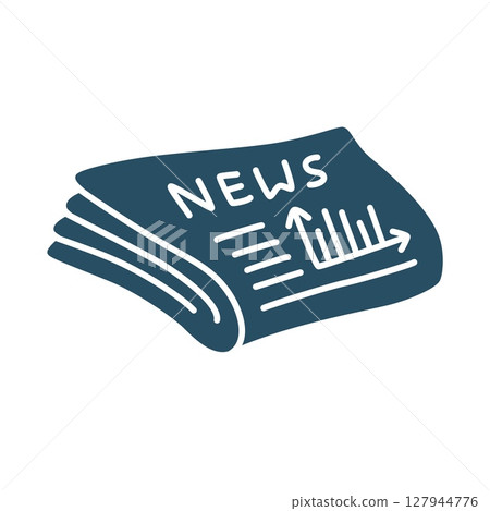 Doodle newspaper icon hand drawn in a modern minimalistic style 127944776