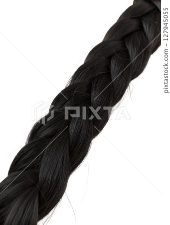 Braided black hair strands, isolated on transparent background, hairstyle, natural hair Braided black hair strands, isolated on transparent background, hairstyle, natural hair 127945055