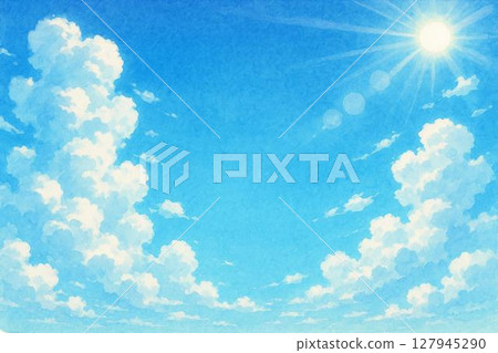 Sunny blue sky cumulonimbus cloud image 127945290