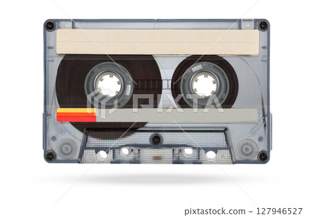 Retro Audio Cassette Tape Isolated on White Retro Audio Cassette Tape Isolated on White 127946527