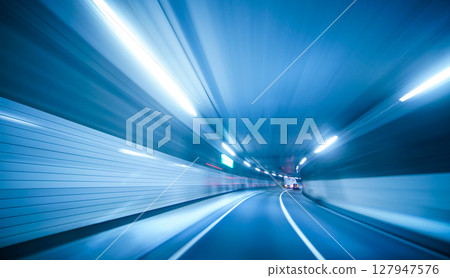 Car running on the tunnel of the outer ring road 127947576