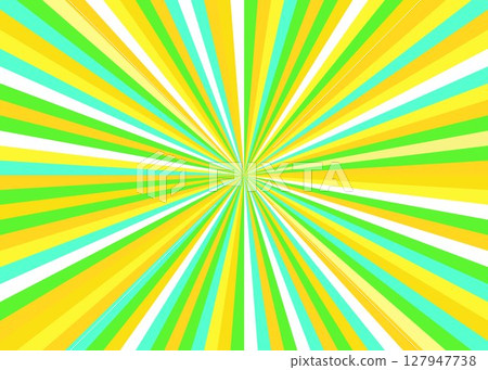 色彩繽紛的流行清爽的集中線條插畫背景素材黃綠藍明亮的春夏光線向量 127947738