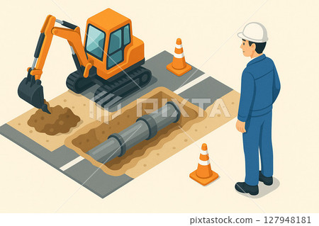 管道工作 127948181