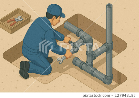 Plumbing work 127948185