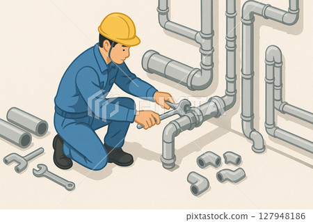 Plumbing work 127948186