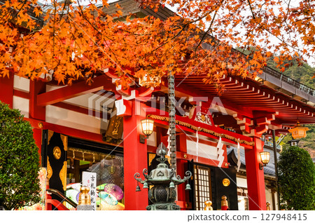 Kanagawa Oyama Afuri Shrine Lower Shrine with Autumn Leaves Kanagawa Oyama Afuri Shrine Lower Shrine with Autumn Leaves 127948415