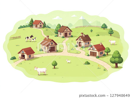 A village like a storybook 127948649