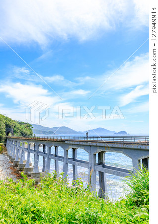 初夏的山口縣阿布郡總合川橋 127949913