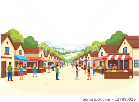 熙熙攘攘的早市 熙熙攘攘的早市 127950029